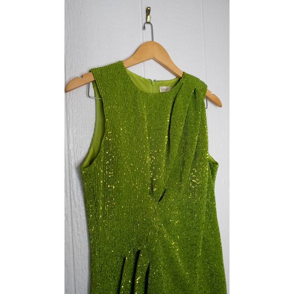 STINE GOYA Louiza Lime Green Sequin Twist Sleeveless Mini Dress US MEDIUM NWT - Picture 4 of 12